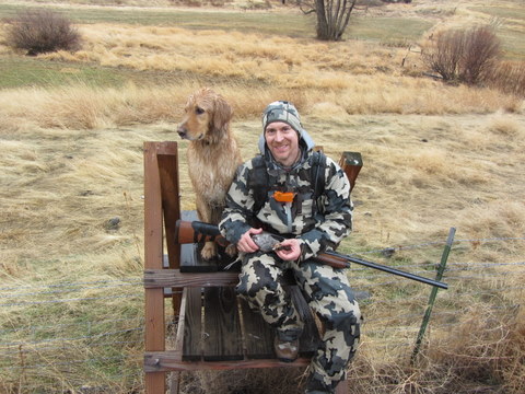 Matt, Banjo, and a Hungarian partridge for the cooking pot